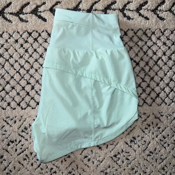 GYM Rainbow Women's High Waisted Running Shorts NWOT size Small Mint Green - Picture 2 of 12